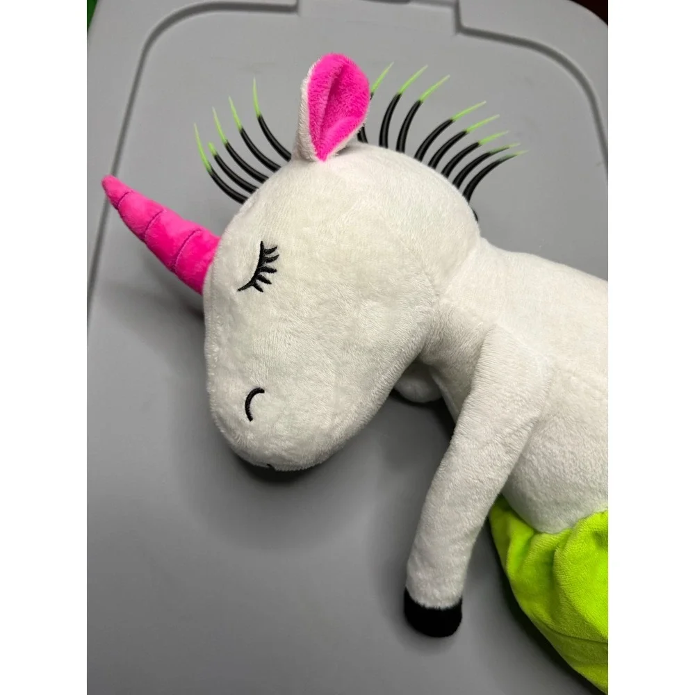 A&A Global Industries Unicorn Plush White Pink Neon Green Punk Spike Mane